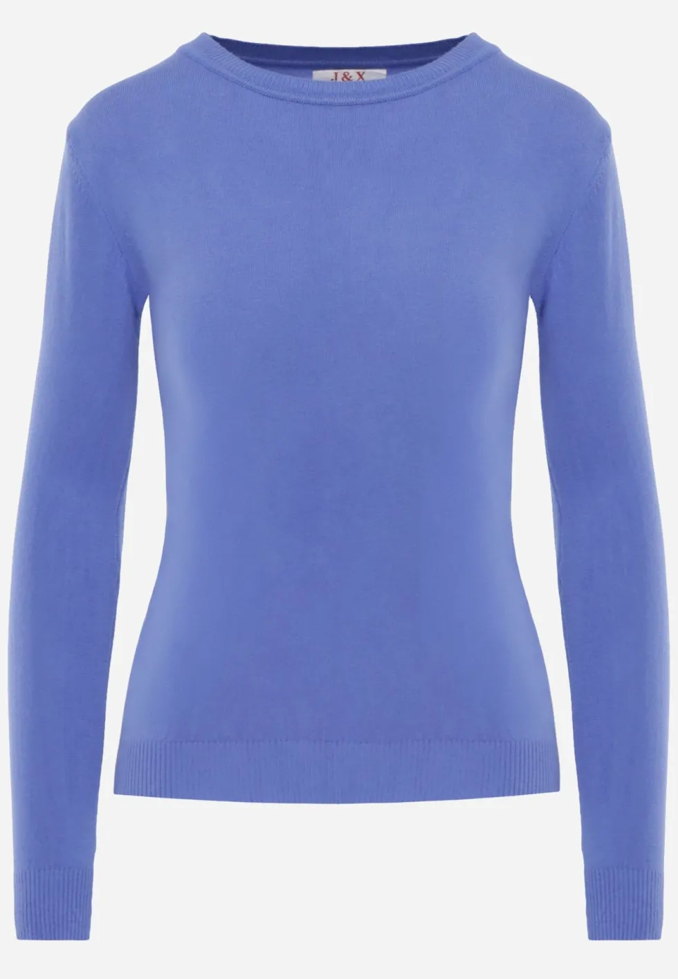 Niebieski Sweter z Bawełną w Minimalistycznym Stylu Radeken