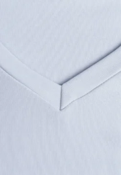 Niebieski Wiskozowy T-shirt z Dekoltem V Eupharis