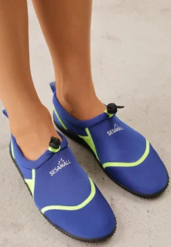 Niebiesko-Zielone Wsuwane Buty Sportowe do Wody z Elastyczną Cholewką Vetilore