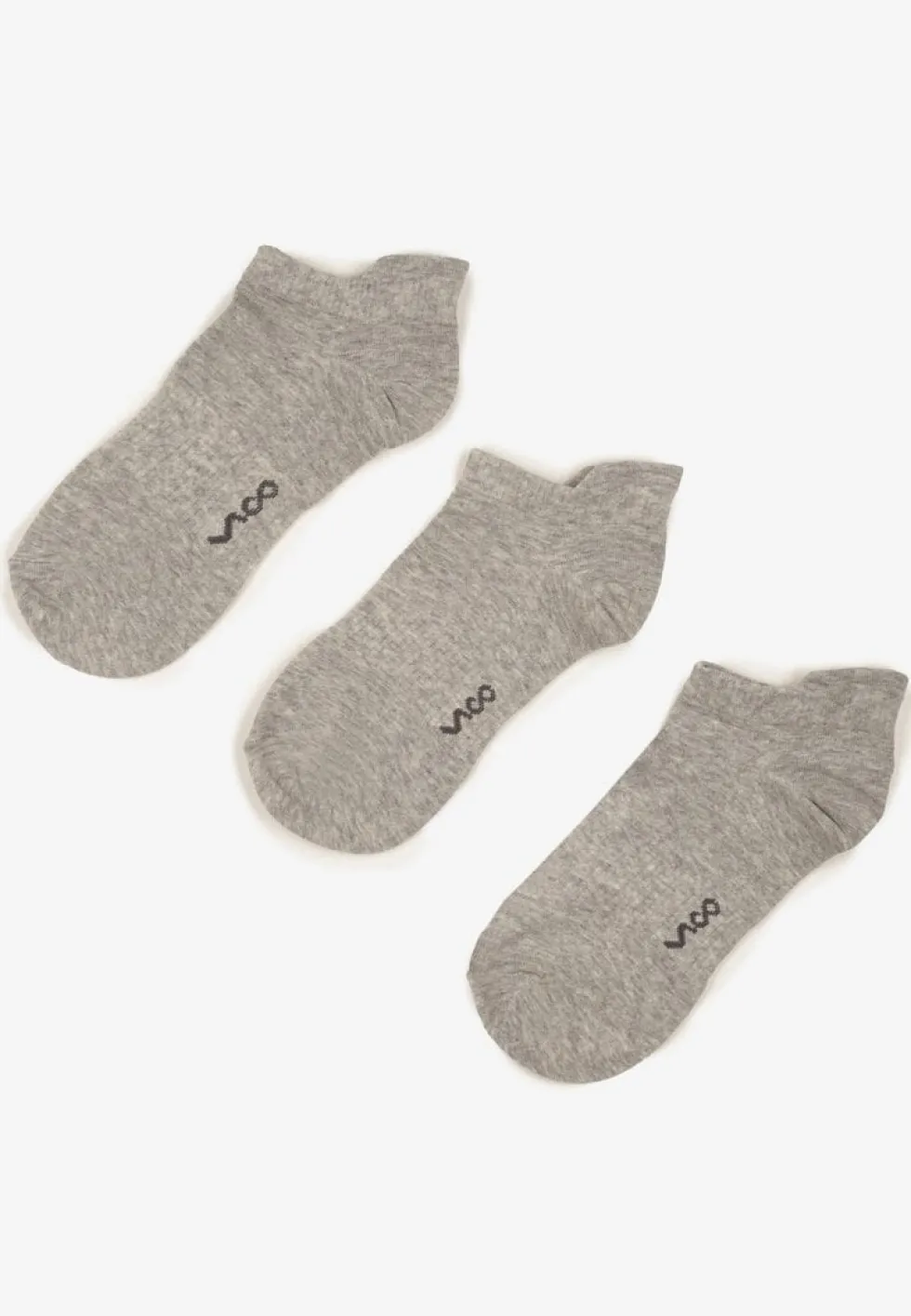 3-pack Jasnoszare Bawełniane Skarpety Stopki z Napisem Marosela