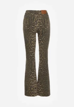 Panterkowe Jeansy Dzwony High Waist z Bawełny Enerre