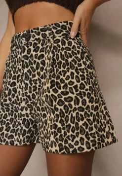 Panterkowe Klasyczne Szorty High Waist Amerre