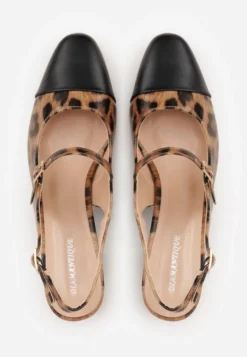 Panterkowe Sandały na Słupku Slingback Ozdobione Paskiem Divolia