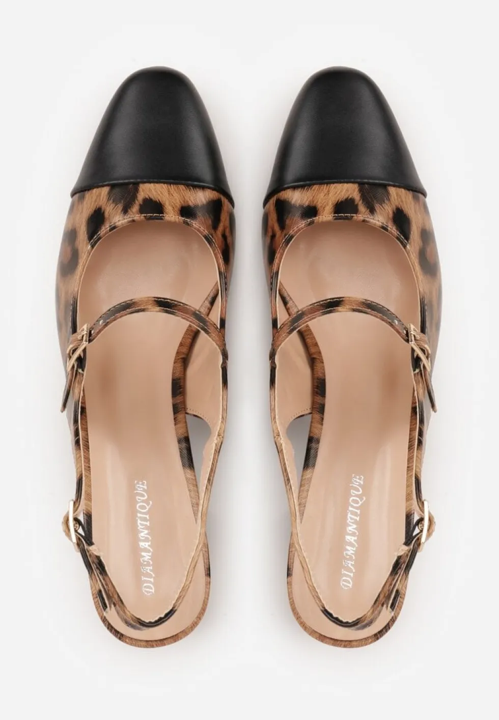 Panterkowe Sandały na Słupku Slingback Ozdobione Paskiem Divolia