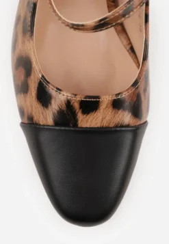 Panterkowe Sandały na Słupku Slingback Ozdobione Paskiem Divolia