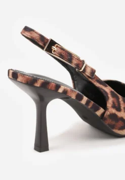 Panterkowe Sandały na Szpilce Vices Typu Slingback Tilazea