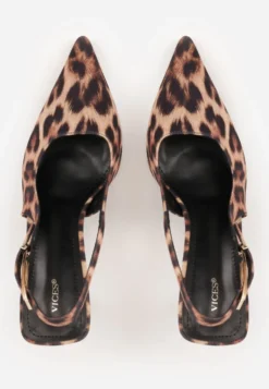 Panterkowe Sandały na Szpilce Vices Typu Slingback Tilazea