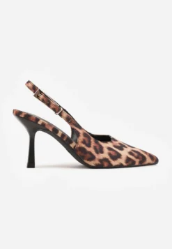 Panterkowe Sandały na Szpilce Vices Typu Slingback Tilazea