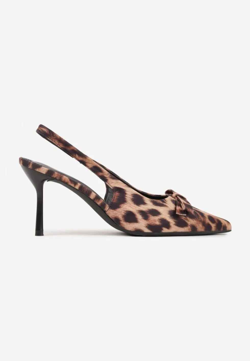 Panterkowe Sandały Szpilki Vices Typu Slingback z Kokardą Dorozia