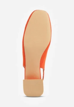 Pomarańczowe Sandały Vices na Słupku Slingback ze Skórzaną Wkładką i Cyrkoniami Nimirune