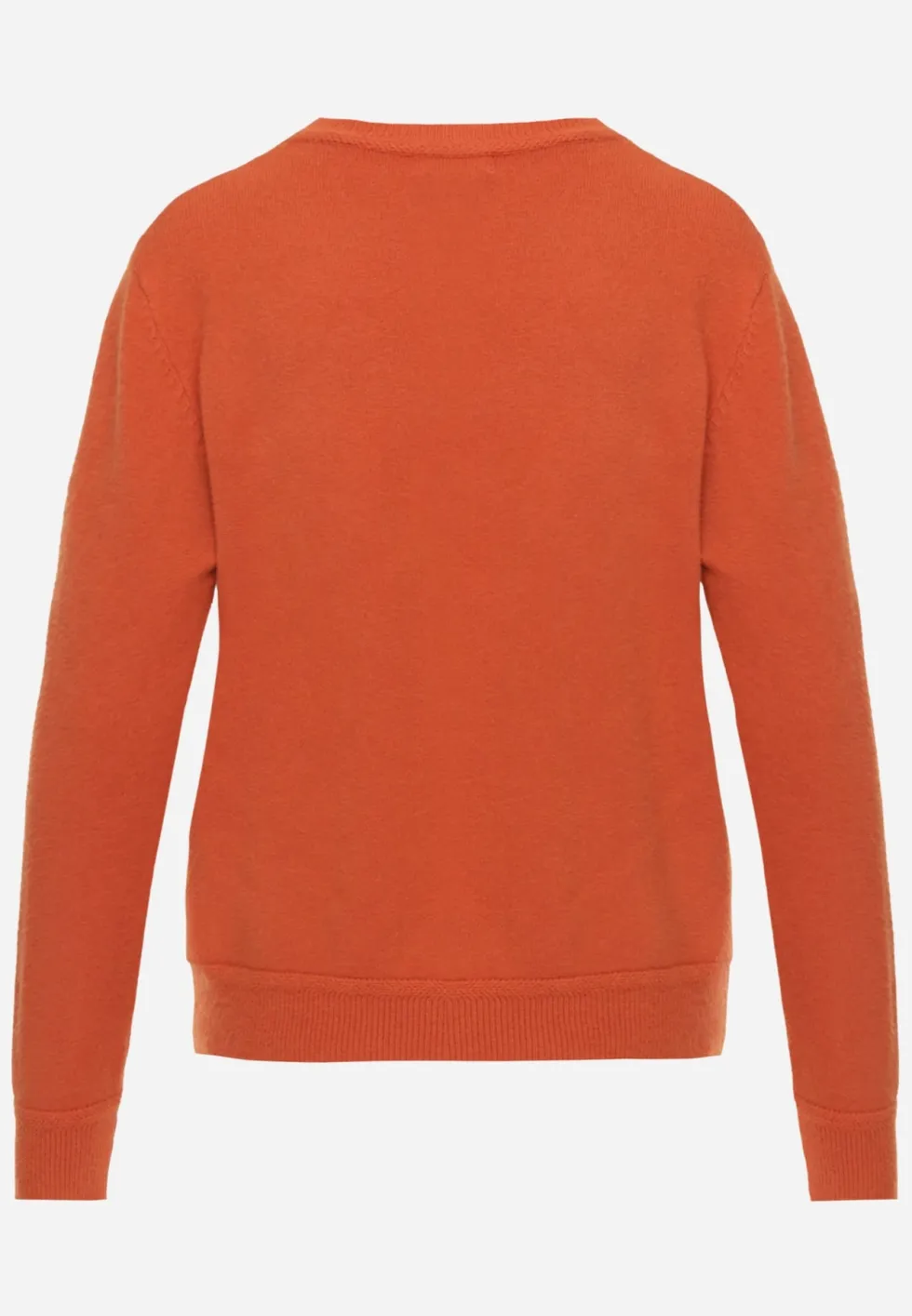 Pomarańczowy Casualowy Sweter o Klasycznym Fasonie z Okrągłym Dekoltem Pilare