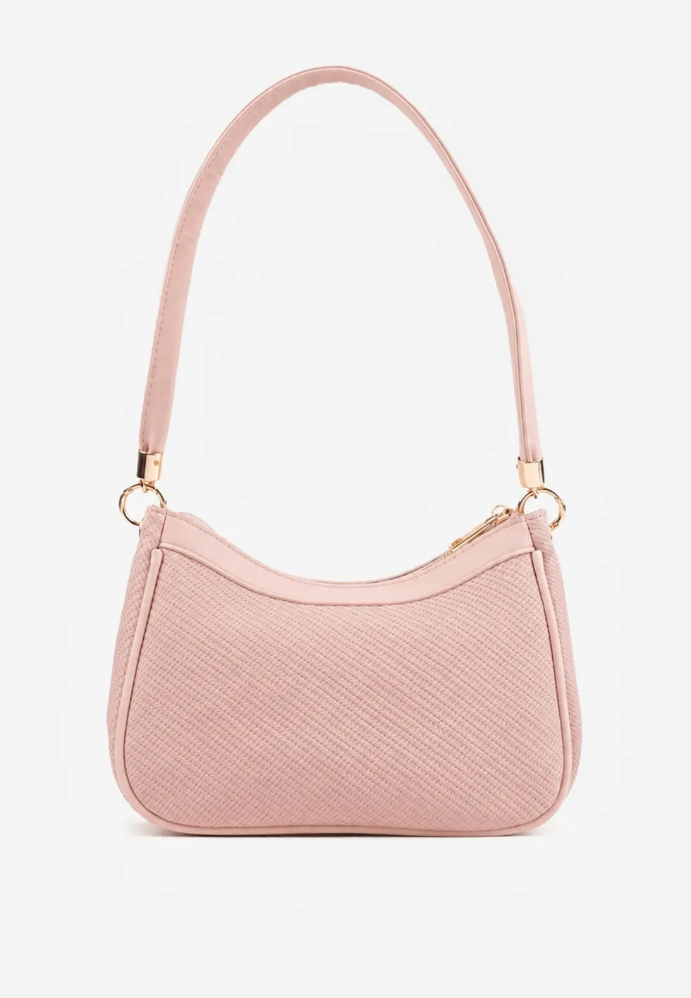 Różowa Klasyczna Torebka Bagietka z Dodatkowym Paskiem Crossbody Kassenope