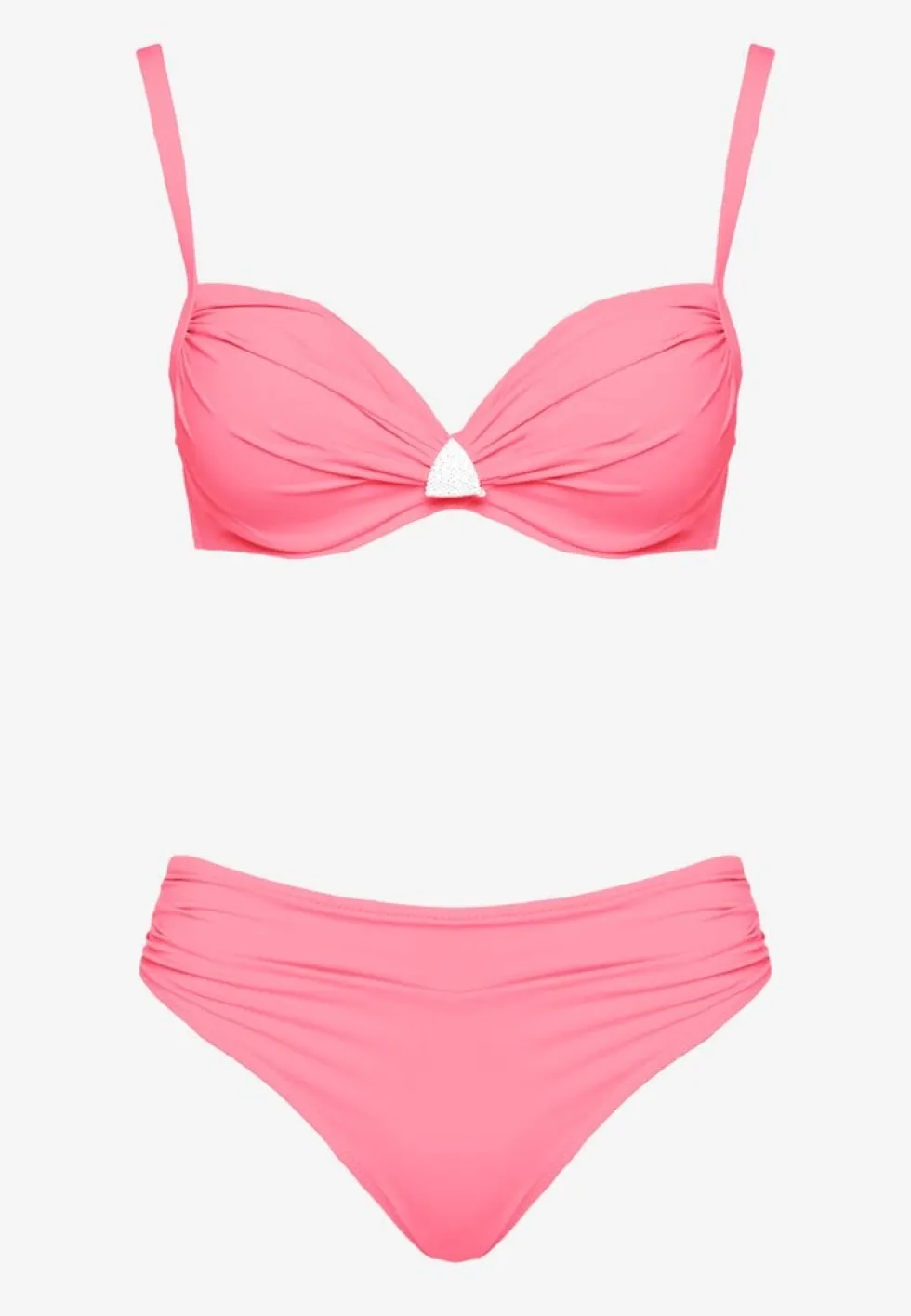Różowe Bikini Majtki Figi Biustonosz z Trójkątną Aplikacją Natizeria