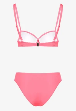 Różowe Bikini Majtki Figi Biustonosz z Trójkątną Aplikacją Natizeria