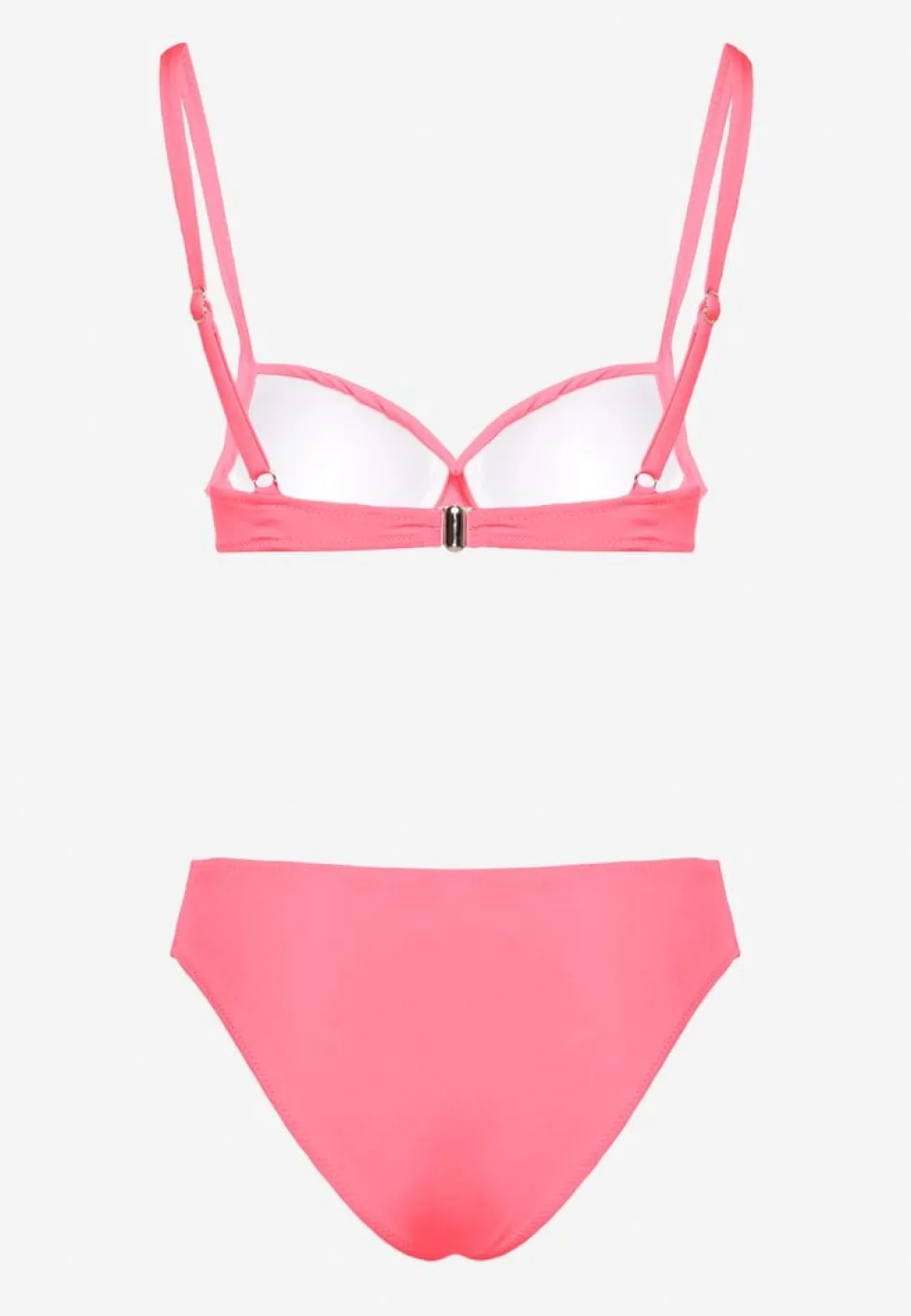 Różowe Bikini Majtki Figi Biustonosz z Trójkątną Aplikacją Natizeria