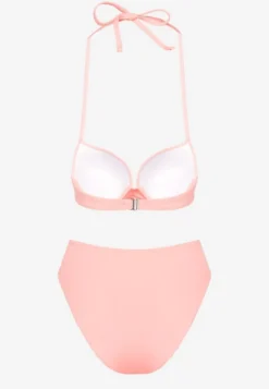 Różowe Bikini Majtki Figi i Biustonosz Ozdobione Wiązaniem Saniorie