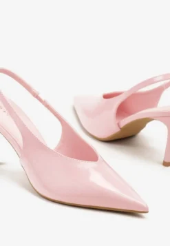 Różowe Czółenka Sandały Slingback Vices na Obcasie Typu Szpilka Tilionea