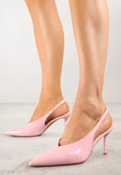 Różowe Czółenka Sandały Slingback Vices na Obcasie Typu Szpilka Tilionea