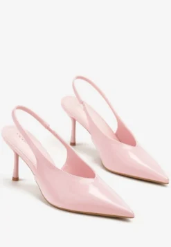 Różowe Czółenka Sandały Slingback Vices na Obcasie Typu Szpilka Tilionea