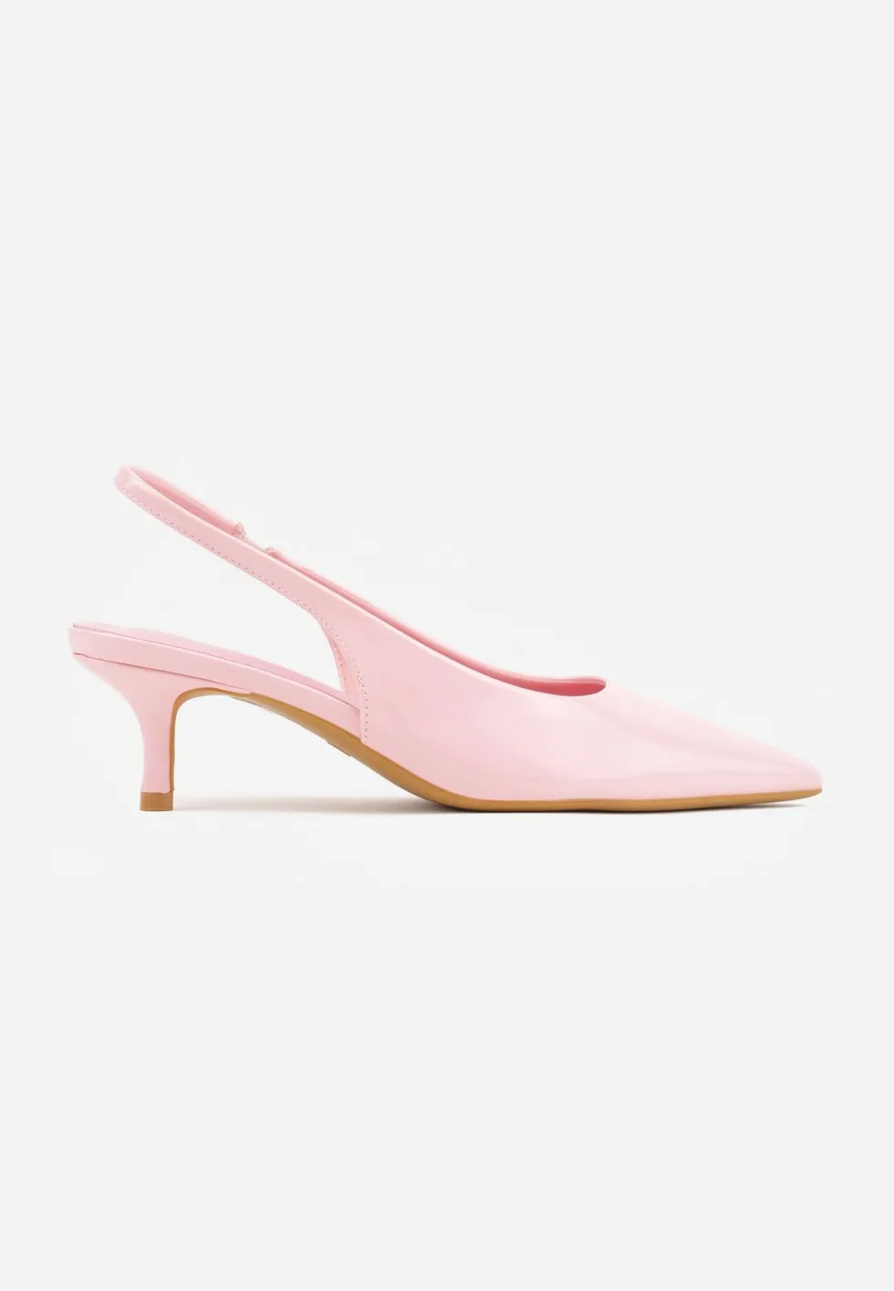 Różowe Czółenka Slingback Vices z Lakierowanym Połyskiem na Kaczuszce Sonwena