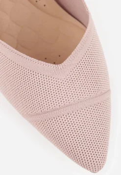 Różowe Czółenka Slingback VICES z Tkaniny na Niskim Obcasie z Wkładką Soft-Pillow Orinysha
