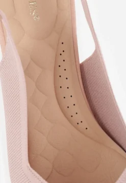 Różowe Czółenka Slingback VICES z Tkaniny na Niskim Obcasie z Wkładką Soft-Pillow Orinysha