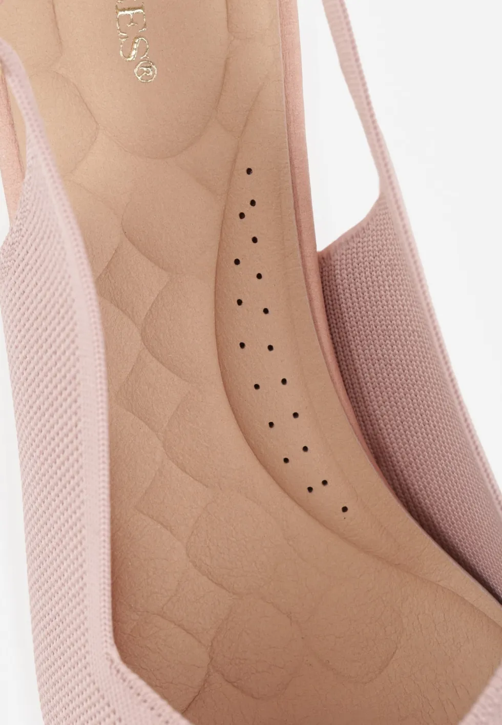 Różowe Czółenka Slingback VICES z Tkaniny na Niskim Obcasie z Wkładką Soft-Pillow Orinysha