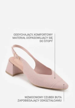 Różowe Czółenka VICES Soft Fit Slingback na Lakierowanym Słupku z Elastyczną Cholewką Comfort Coromenis