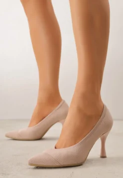 Różowe Dzianinowe Szpilki VICES z Wkładką Soft-Pillow i Miękkim Zapiętkiem Thene