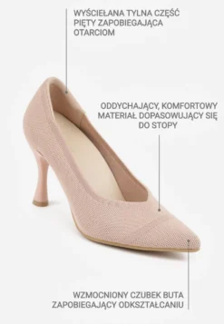 Różowe Dzianinowe Szpilki VICES z Wkładką Soft-Pillow i Miękkim Zapiętkiem Thene
