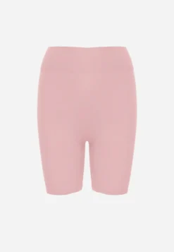 Różowe Elastyczne Szorty Biker High Waist Diovien