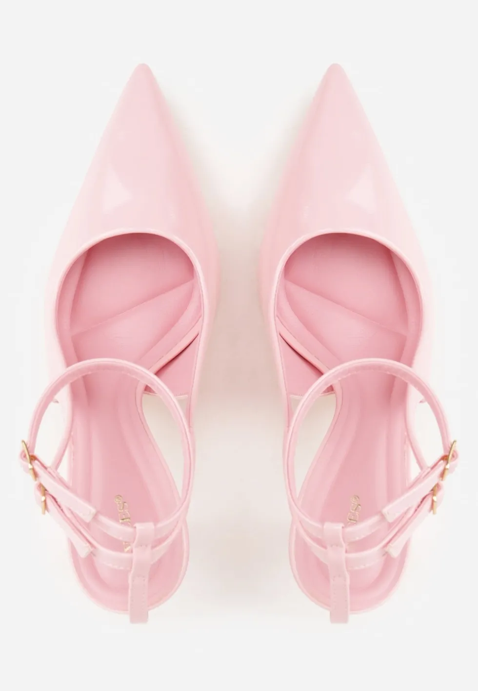 Różowe Sandały Lakierowane Vices na Szpilce Typu Slingback Dolenita