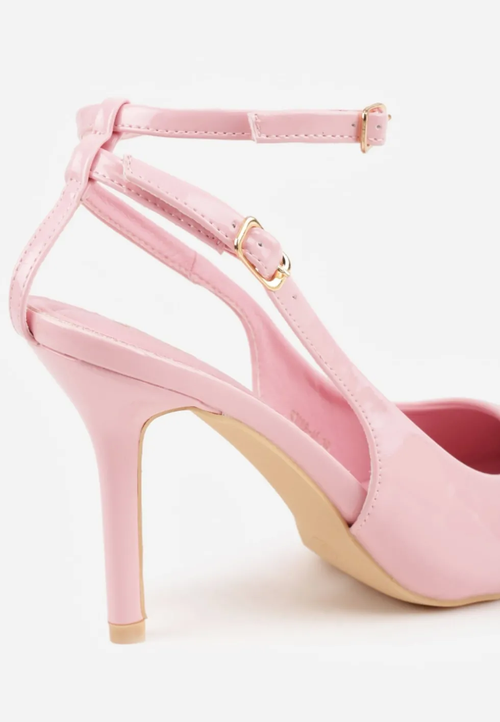 Różowe Sandały Lakierowane Vices na Szpilce Typu Slingback Dolenita