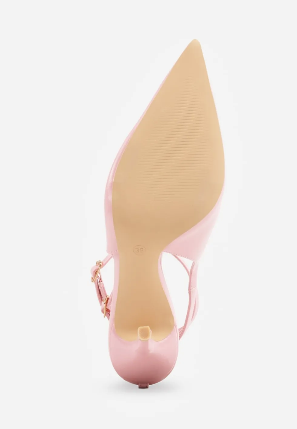 Różowe Sandały Lakierowane Vices na Szpilce Typu Slingback Dolenita