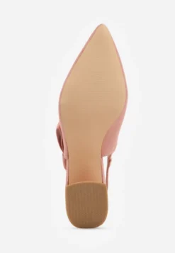 Różowe Sandały na Słupku Vices Slingback ze Skórzaną Wkładką Vevoline