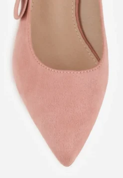 Różowe Sandały na Słupku Vices Slingback ze Skórzaną Wkładką Vevoline