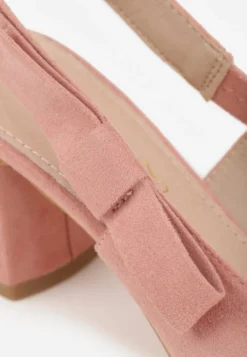 Różowe Sandały na Słupku Vices Slingback ze Skórzaną Wkładką Vevoline