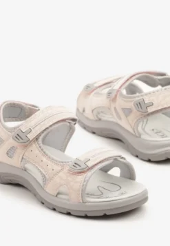 Różowe Sandały Vices Ozdobione Geometrycznym Motywem Korazia