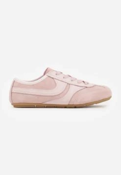 Różowe Sneakersy Klasyczne Tenisówki z Zamszu Naturalnego Talanashta