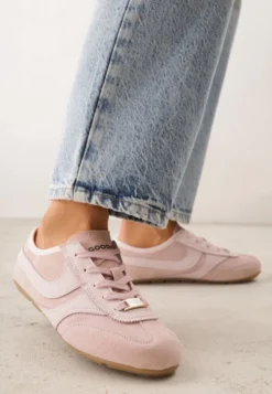Różowe Sneakersy Klasyczne Tenisówki z Zamszu Naturalnego Talanashta