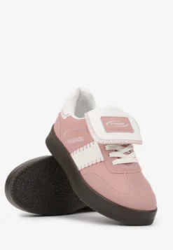 Różowe Sneakersy na Platformie z Kontrastującymi Detalami i Wywiniętym Językiem Amirila