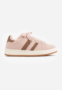 Różowe Sneakersy Ozdobione Paskami Dolirenna
