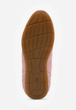 Różowe Sneakersy Ozdobione Przeszyciami i Podwójnym Sznurowaniem Telisaria