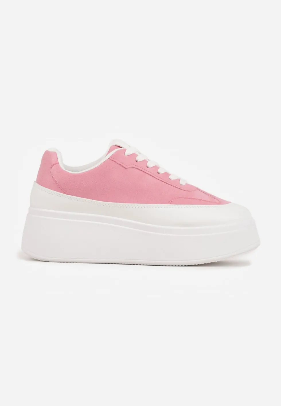 Różowe Sneakersy VICES na Platformie z Ozdobnym Noskiem Attis