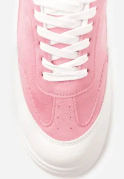 Różowe Sneakersy VICES na Platformie z Ozdobnym Noskiem Attis