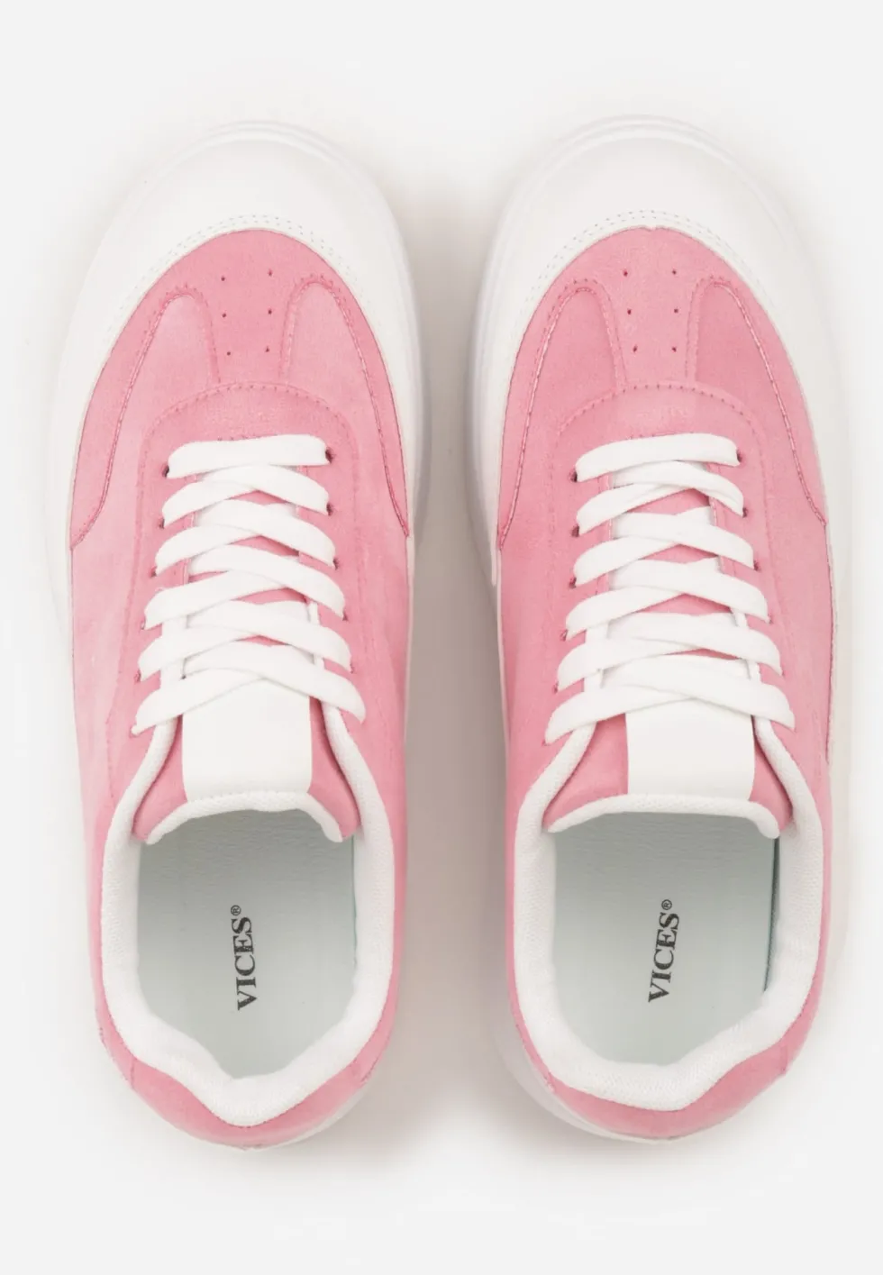 Różowe Sneakersy VICES na Platformie z Ozdobnym Noskiem Attis