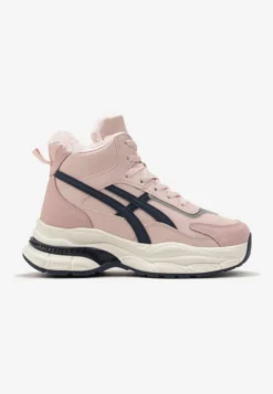 Różowe Sneakersy za Kostkę na Grubej Podeszwie Luntris