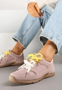Różowe Sneakersy z Podwójnymi Sznurówkami Terfitra