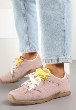 Różowe Sneakersy z Podwójnymi Sznurówkami Terfitra