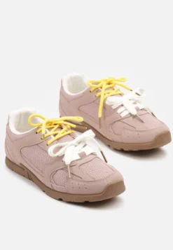 Różowe Sneakersy z Podwójnymi Sznurówkami Terfitra